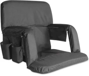 KHOMO GEAR Stadium Bleacher and Bench Seat Chair with Padded Reclining Cushion and Armrest and Carry Straps