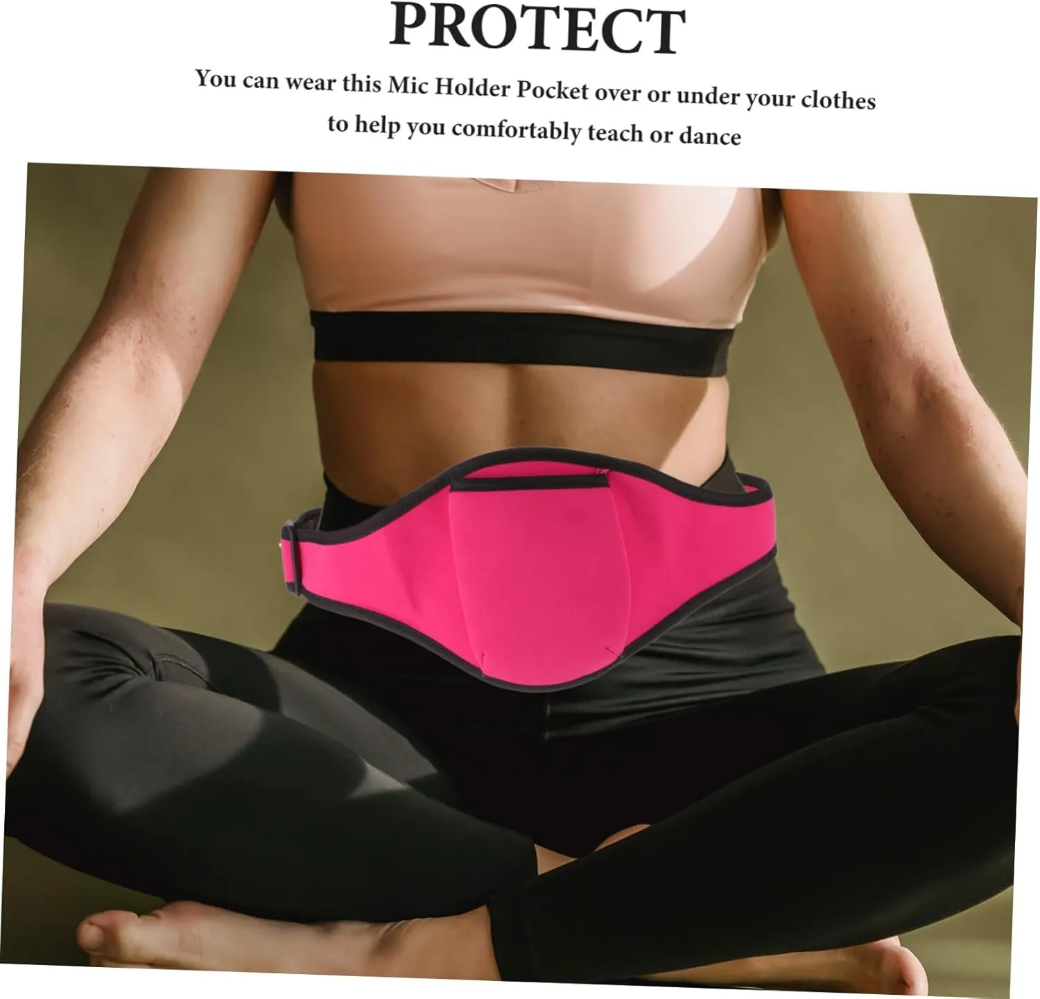 Kisangel 4sets Microphone Belt Bag for Workout Fitness Mic Holder Pouch Elastic Strap Portable Sports Pouch for Mic 2pcs*4