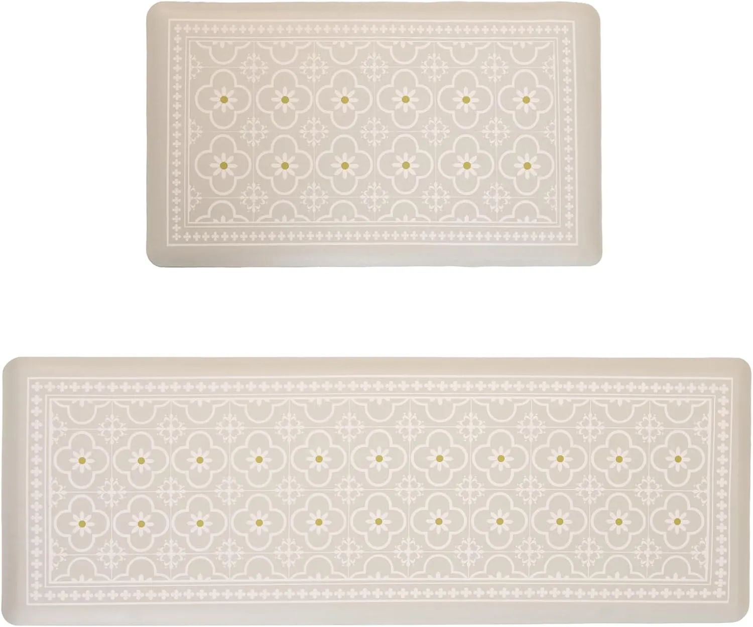 Kitchen Mats Cushioned Anti Fatigue [2 PCS] 0.47 inch Thickness Heavy Duty Non-Skid Waterproof Rugs  Ergonomic Comfort Standing Mat for Kitchen, Floor, Office, Sink, Laundry(Light Grey)