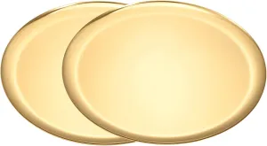 Large Gold Round Stainless Steel Tray - Mirror Polished Decorative Tray for Coffee Table, Bathroom Vanity, Jewelry Dish, Makeup Organizer, 28cm Diameter, 2-Pack