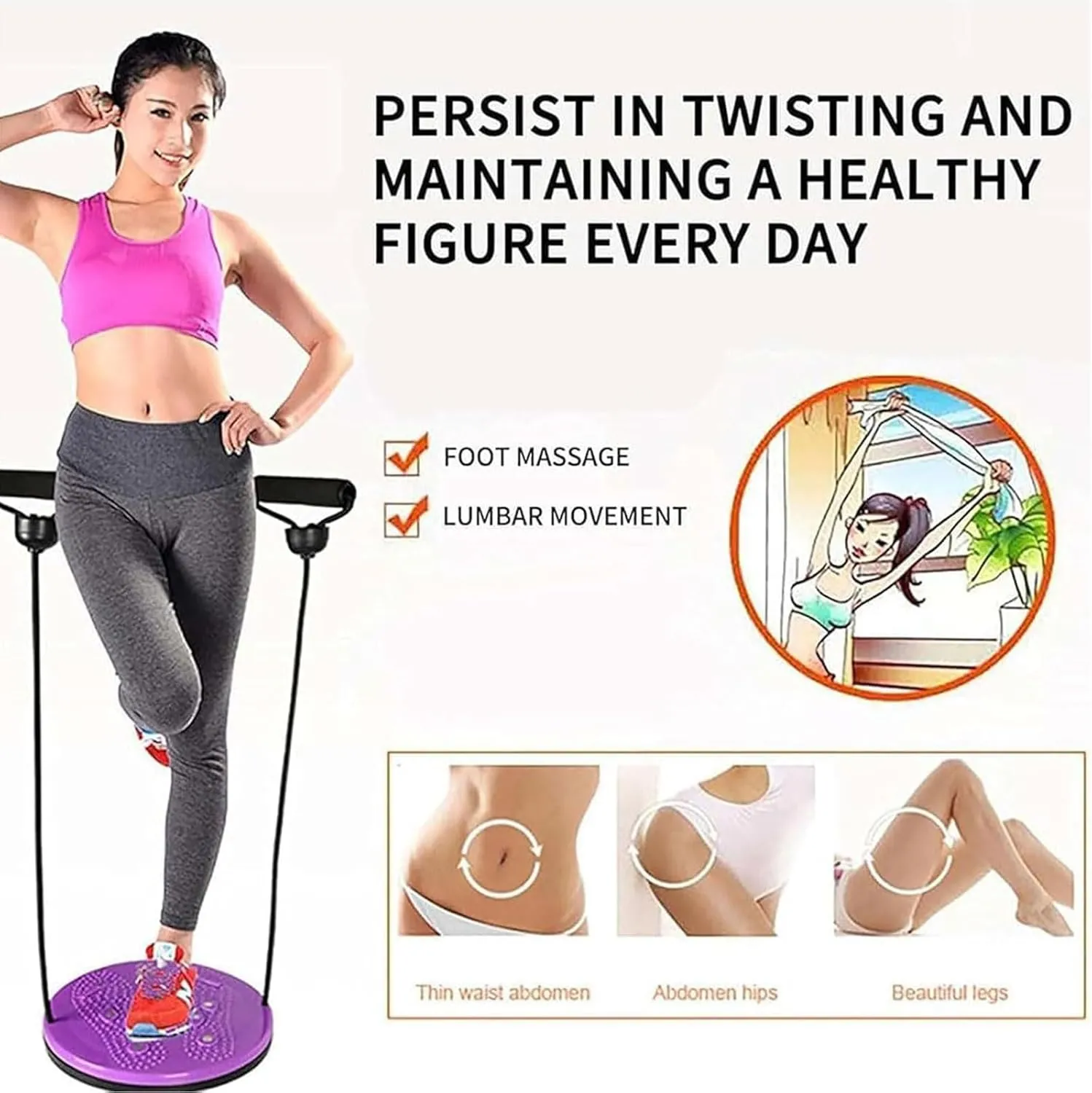 Loovely - Waist Sculptor, 2025 New Lovely Waist Sculptor Twist, Twist Exercise Board 10 Inch, Waist Twister for Exercise, Legs, Buttocks, Hip Exercise, With Handles - Balance Trainer