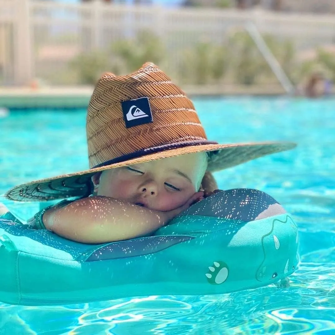 Mambobaby Float with Canopy and Tail New Upgraded Non-Inflatable Baby Pool Float Mambo Float Swim Trainer Solid Infant Swim Float Adjustable Pearl Foam Baby Swim Ring