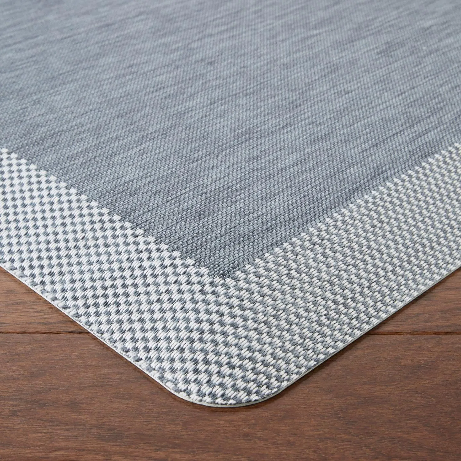 Martha Stewart Mira Modern Heathered Anti-Fatigue Air-Infused Kitchen Mat, Blue, 19.6"x39"
