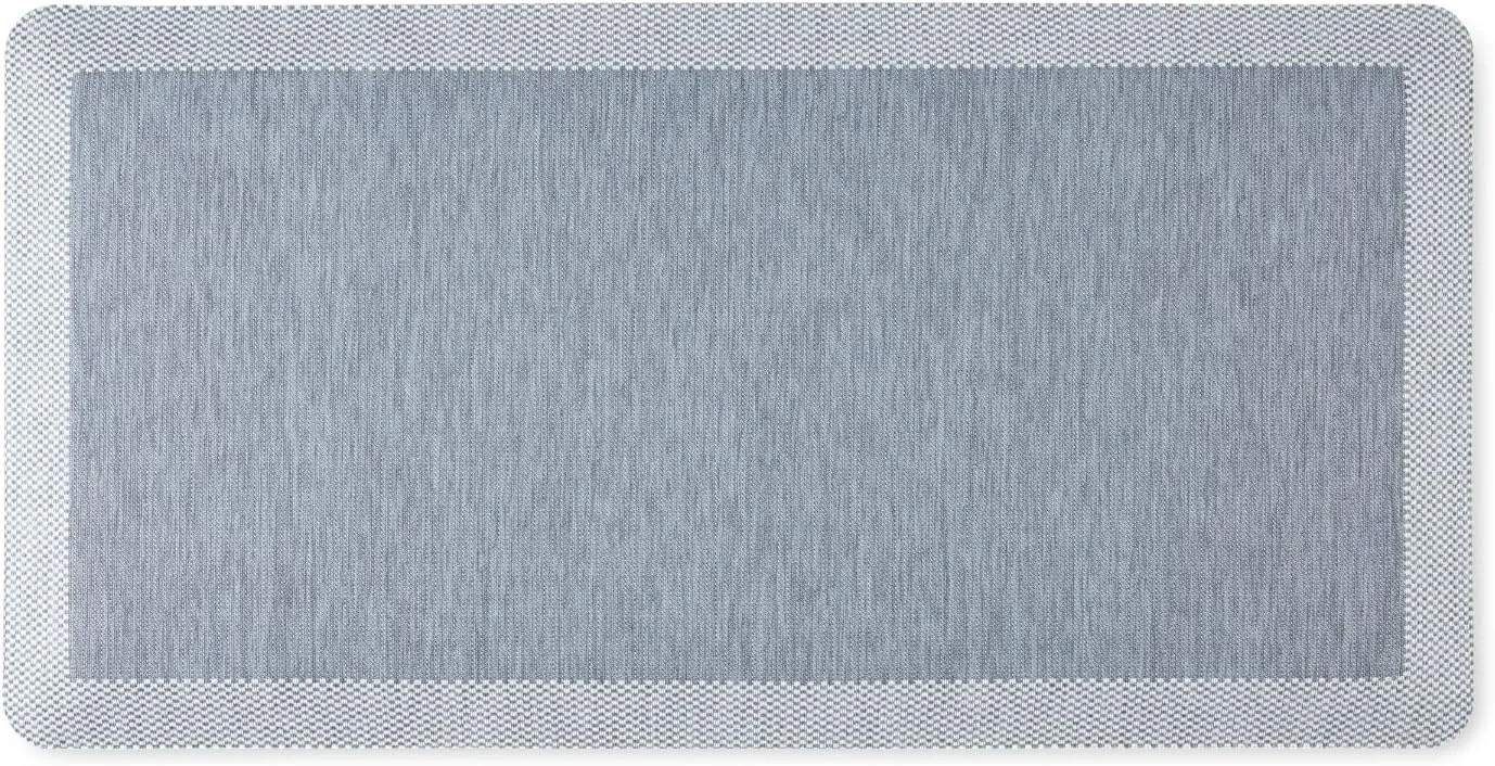 Martha Stewart Mira Modern Heathered Anti-Fatigue Air-Infused Kitchen Mat, Blue, 19.6"x39"