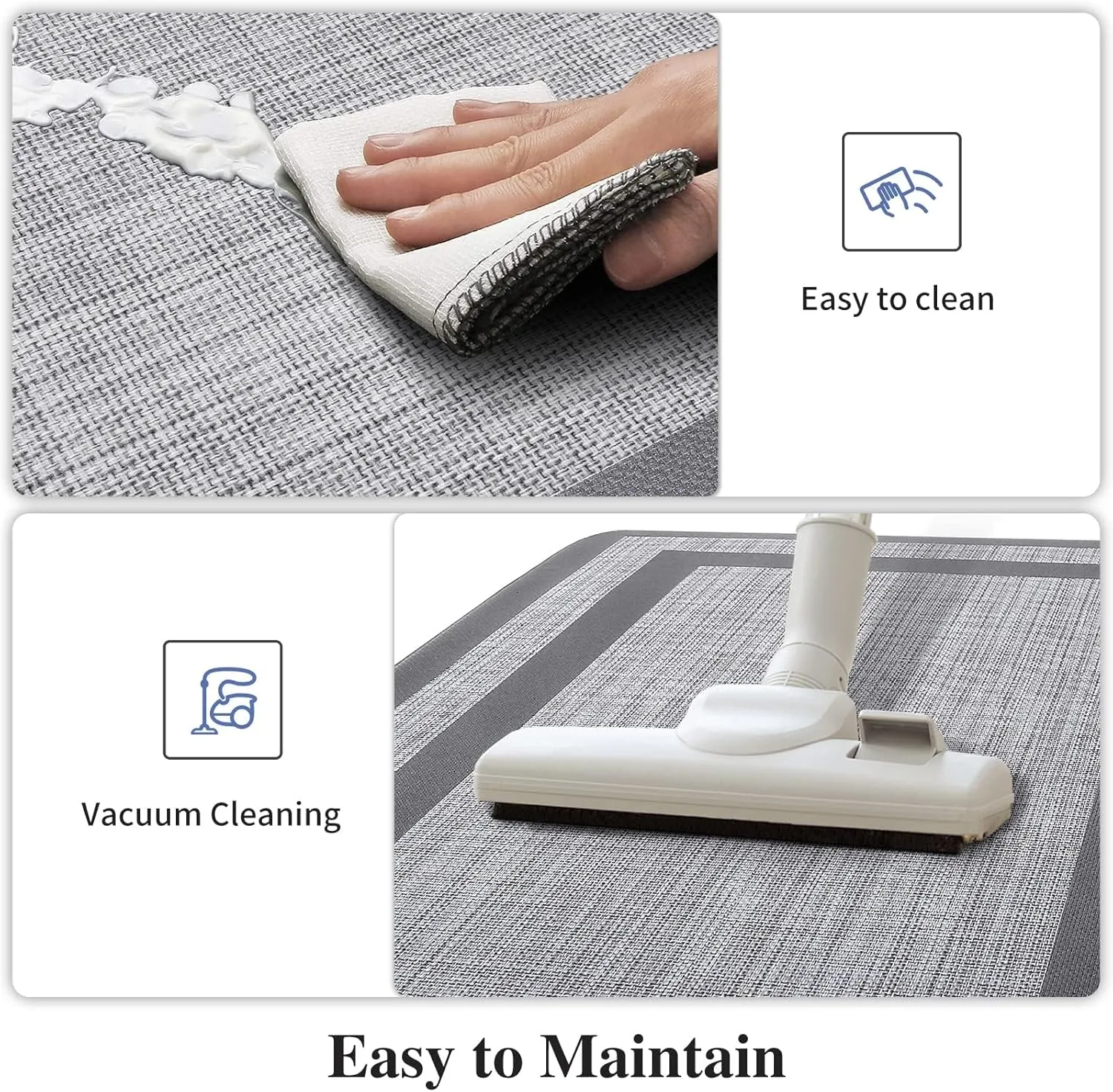 Mattitude Kitchen Mat [2 PCS] Cushioned Anti-Fatigue Rugs Non-Skid Waterproof Ergonomic Comfort Standing Mat for Kitchen, Floor, Office, Sink, Laundry, Gray and Gray