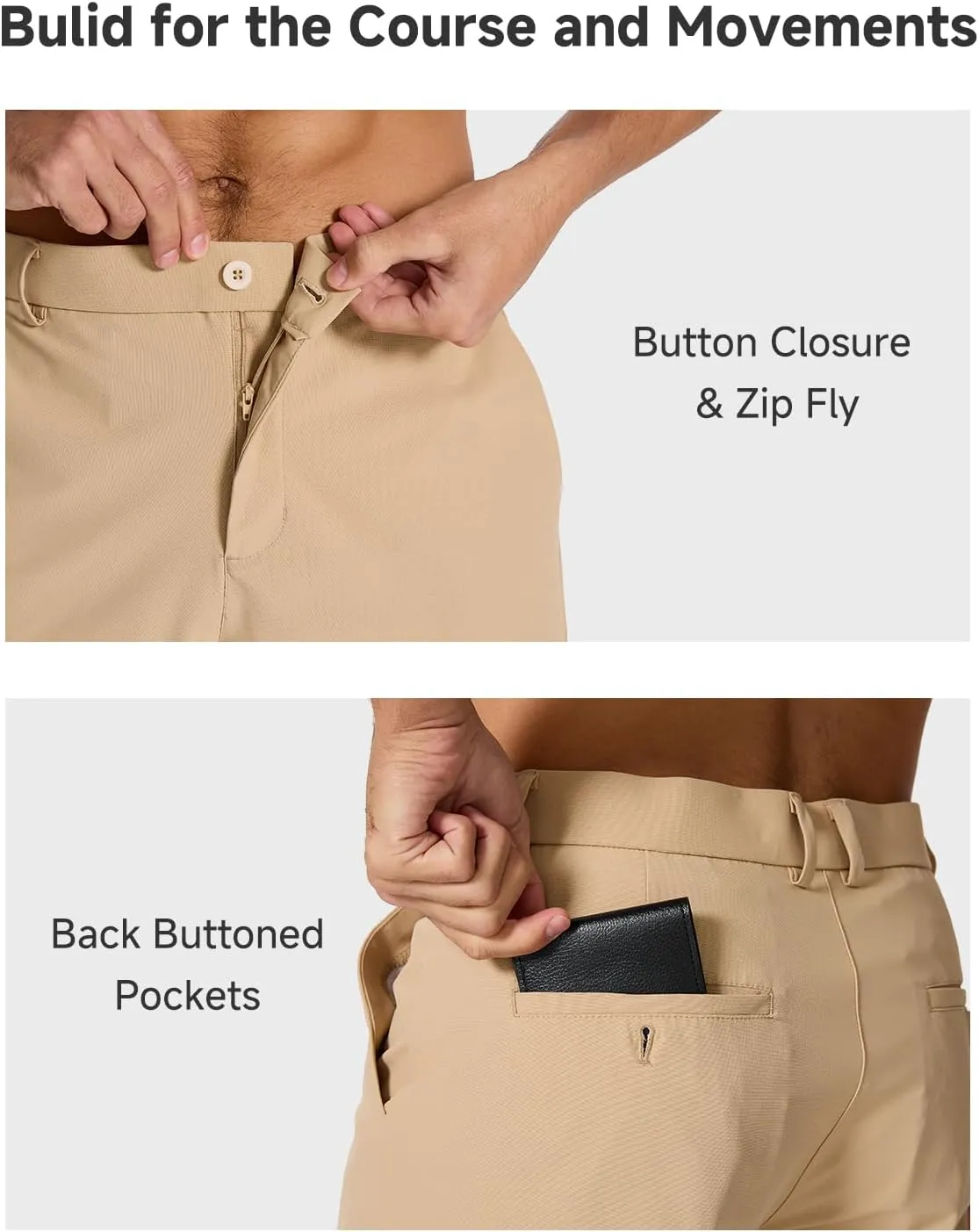 Men's Classic Fit 7/9/11 Inch Golf Shorts Lightweight Long Stretch Hiking Short with 4 Pockets for Casual Work
