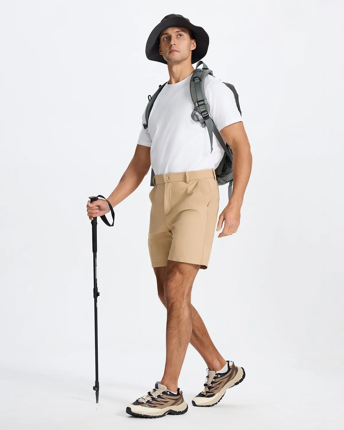 Men's Classic Fit 7/9/11 Inch Golf Shorts Lightweight Long Stretch Hiking Short with 4 Pockets for Casual Work