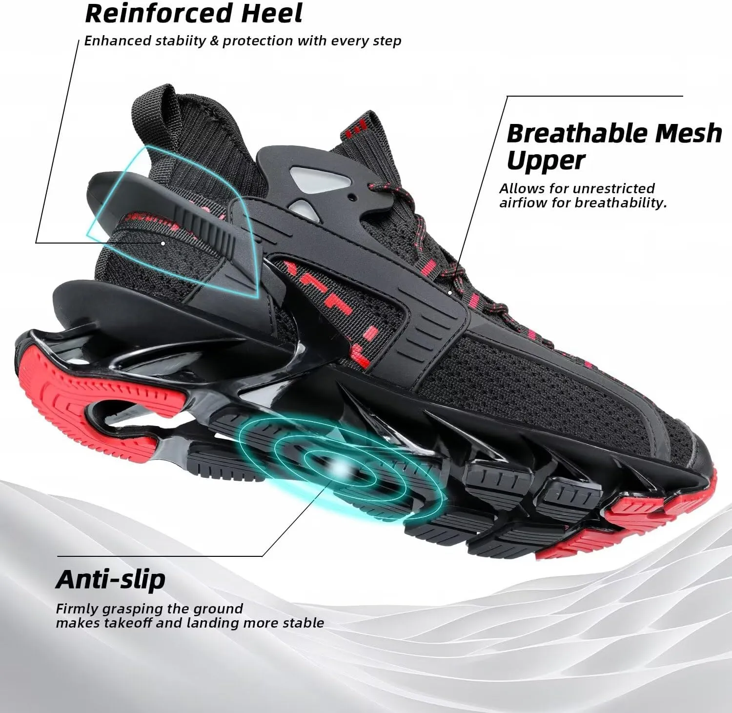 Men's Walking Running Shoes Blade Tennis Casual Fashion Sneakers Comfort Non Slip Sport Athletic Trainer