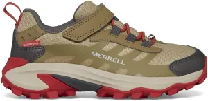 Merrell Kids Moab Speed 2 Low Alternative Closure Waterproof Hiking Shoe, Coyote, 4 Wide US Unisex Big_Kid