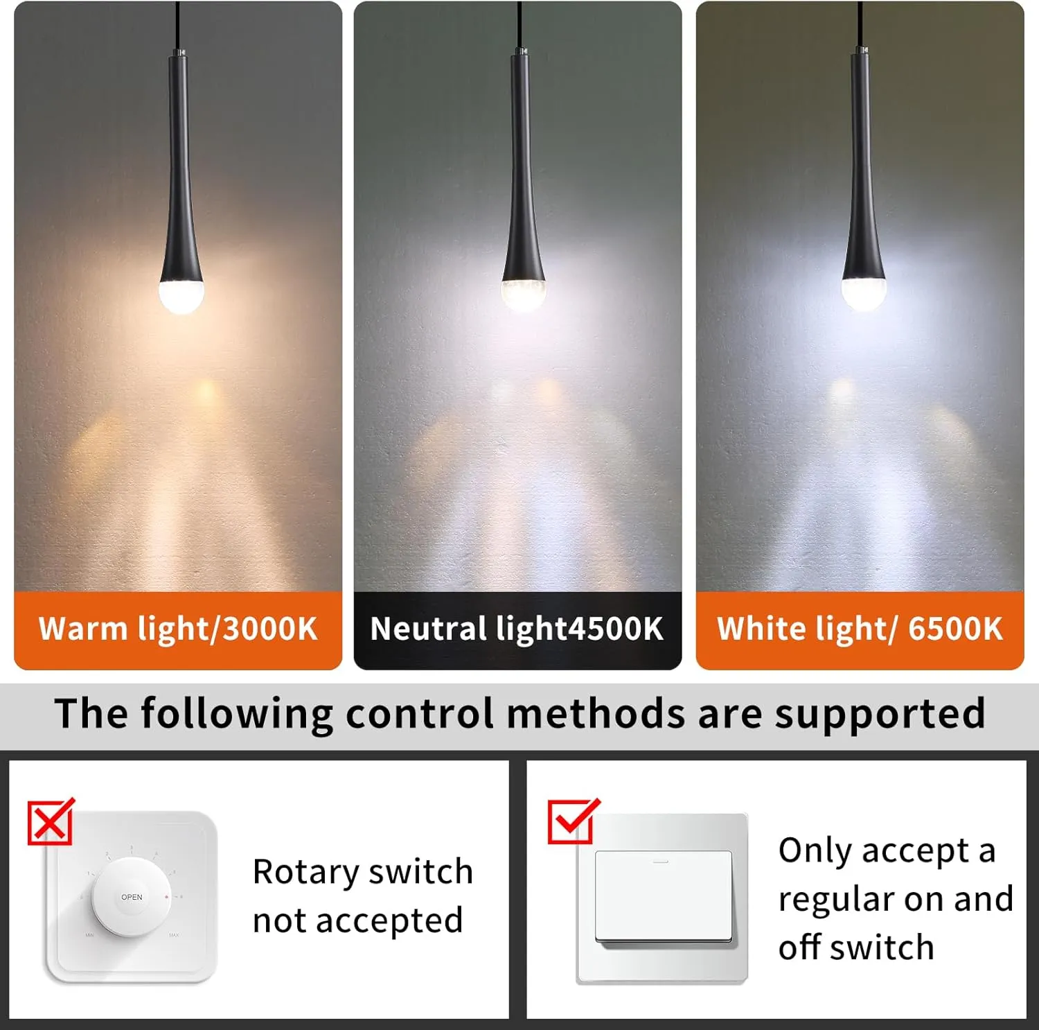 Modern Black LED Pendant Light, Kitchen Island Ceiling Hanging Lights, Teardrop Bubble Crystal, 3 Color 2700K/4500K/6500K, Bedside Small Chandeliers Lamps for Bar, Dining Room, Bathroom, Hallway