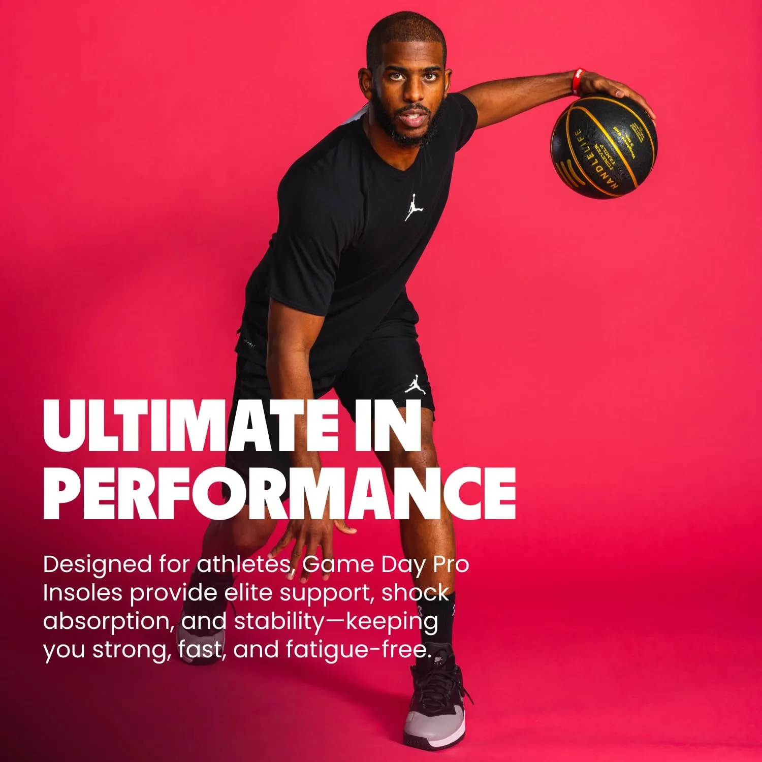 MOVE Game Day Pro- Ultimate Performance Sports Insoles for Basketball, Volleyball, Football, Tennis, Athletics, Baseball, Running, and Active Lifestyle. Extra Shock Absorption (M 6-6.5 / WM 7.5-8)