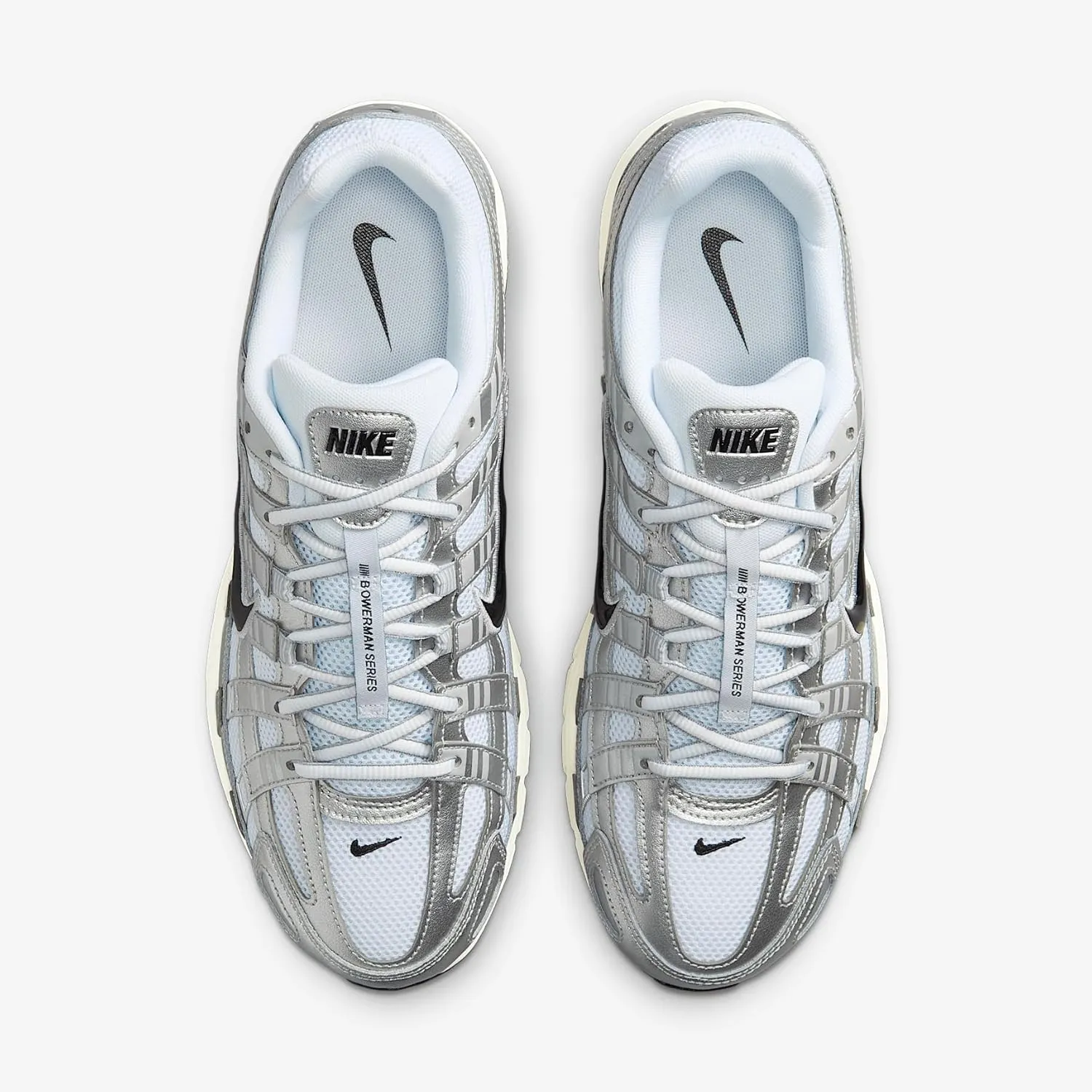Nike P-6000 Shoes (CD6404-105, White/Metallic Silver/Flat Silver/Black)