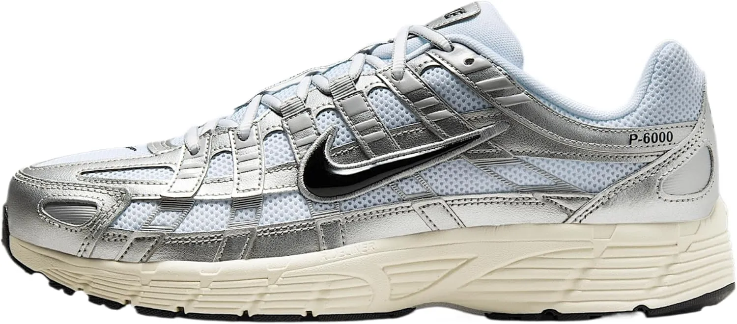 Nike P-6000 Shoes (CD6404-105, White/Metallic Silver/Flat Silver/Black)