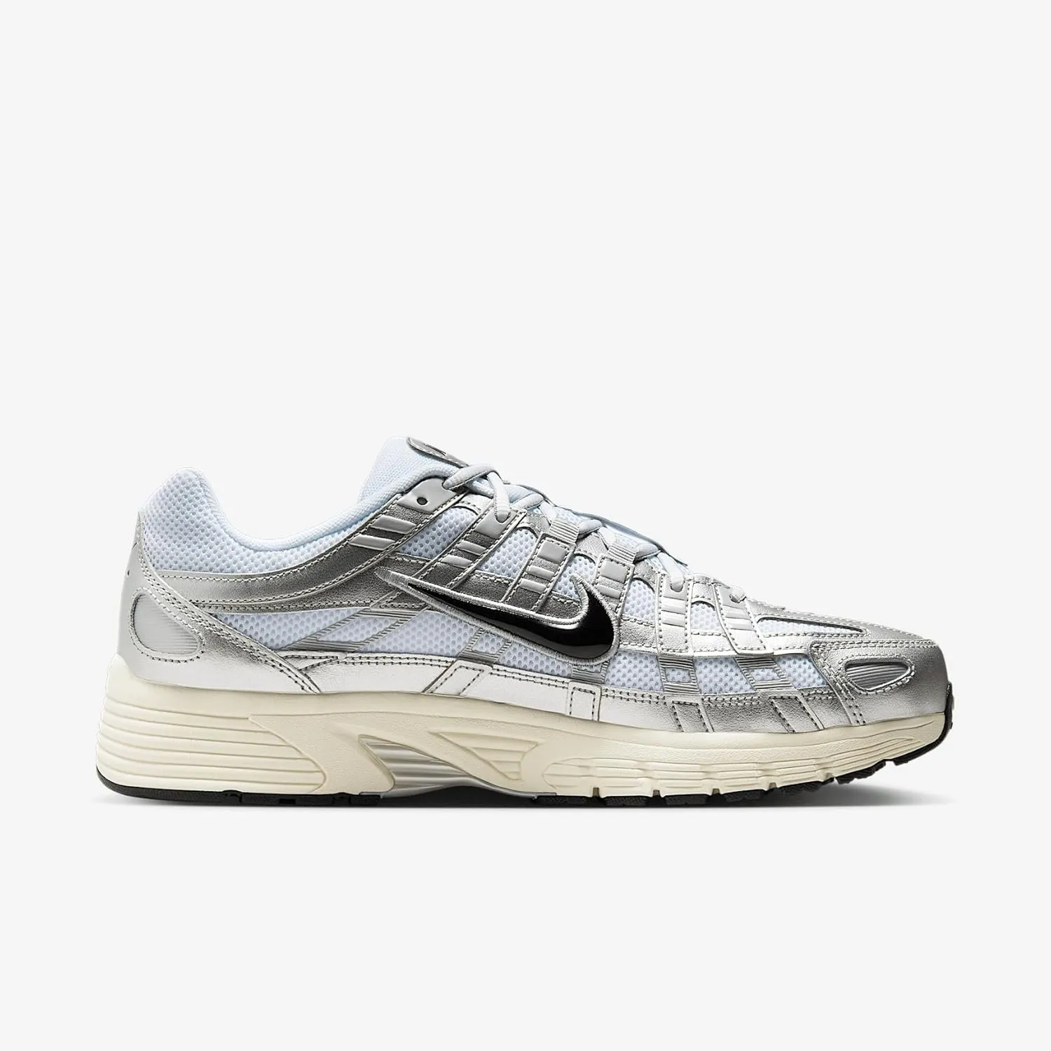 Nike P-6000 Shoes (CD6404-105, White/Metallic Silver/Flat Silver/Black)
