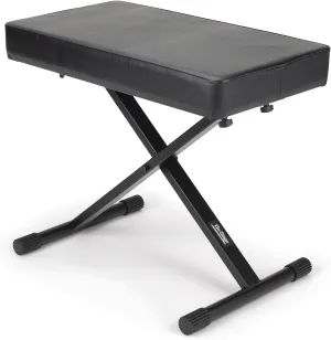 On-Stage KT7800  Deluxe X-Style Keyboard Bench (Portable, Folding, Seating for Keyboards, Synths, Organs, Digital Pianos, Height Adjustable, Padded, Cushioned, Metal Base, Nonslip Rubber Feet, Black)