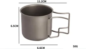 Outdoor camping titanium mug with lid mug camping folding cup 2PCS(101-200ml)