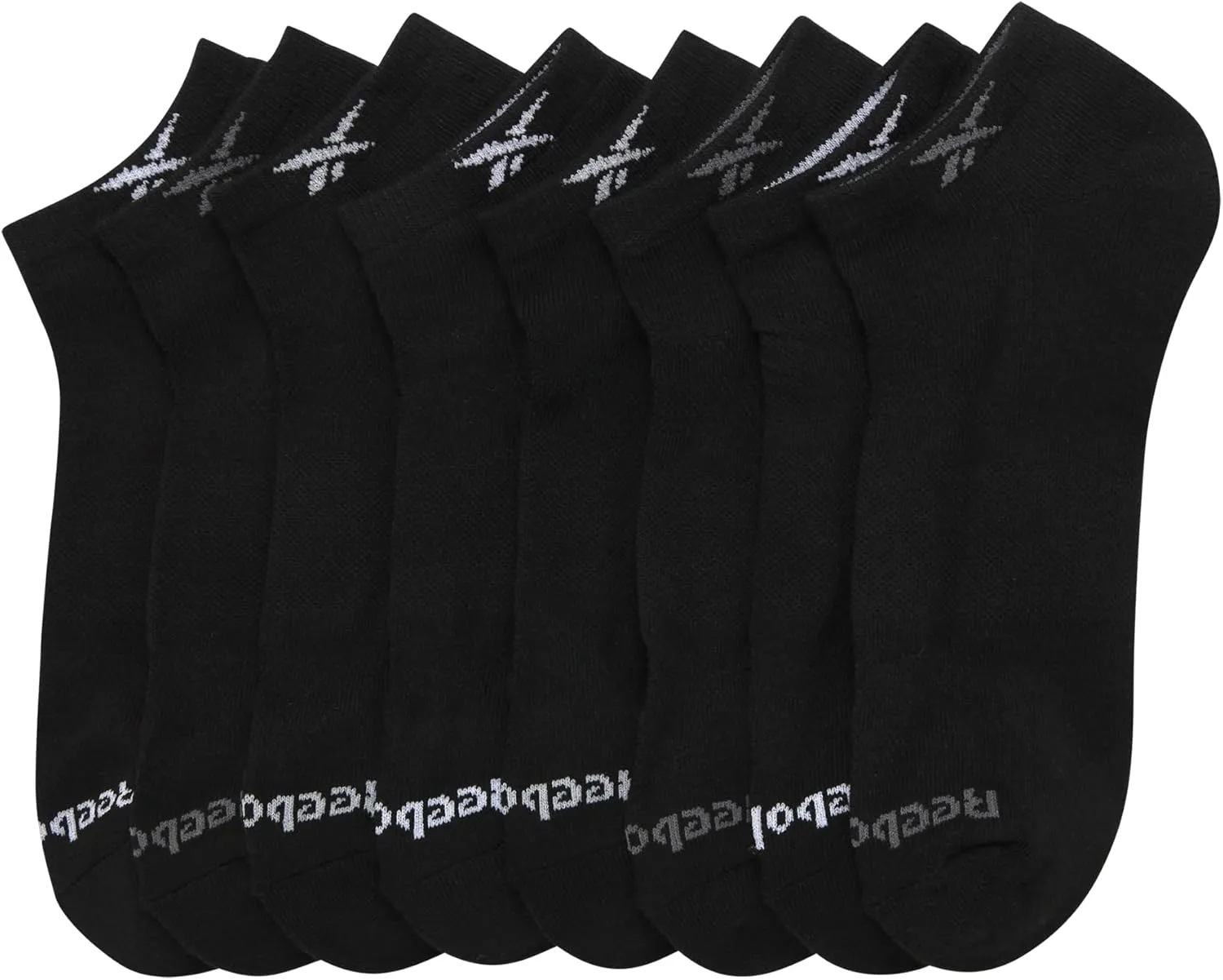 Reebok Mens Low Cut Socks - 8 Pack Stretch Performance Basic No Show - Flat Athletic Socks for Men (Shoe Size 6-12.5)
