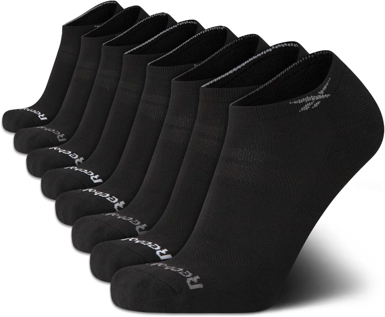 Reebok Mens Low Cut Socks - 8 Pack Stretch Performance Basic No Show - Flat Athletic Socks for Men (Shoe Size 6-12.5)