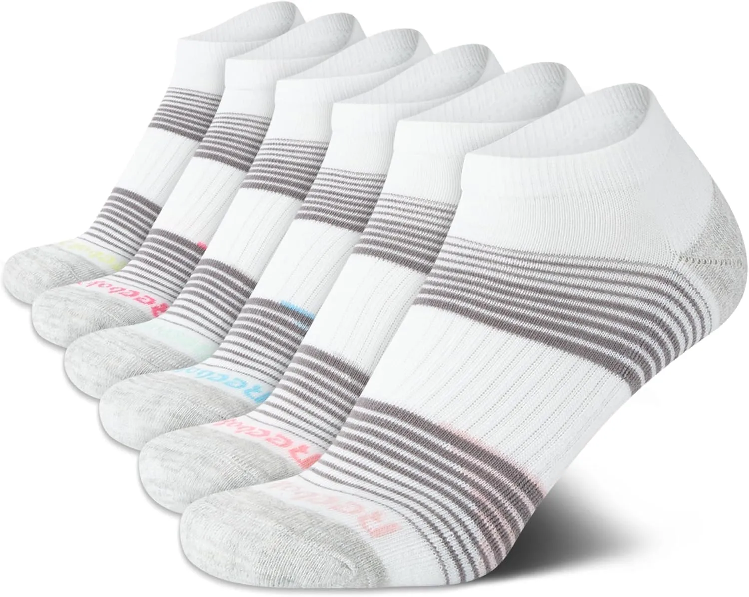 Reebok Womens Low Cut Socks - 6 Pack Cushioned Performance Stretch Moisture Wicking Athletic No Show Socks for Women (4-10)