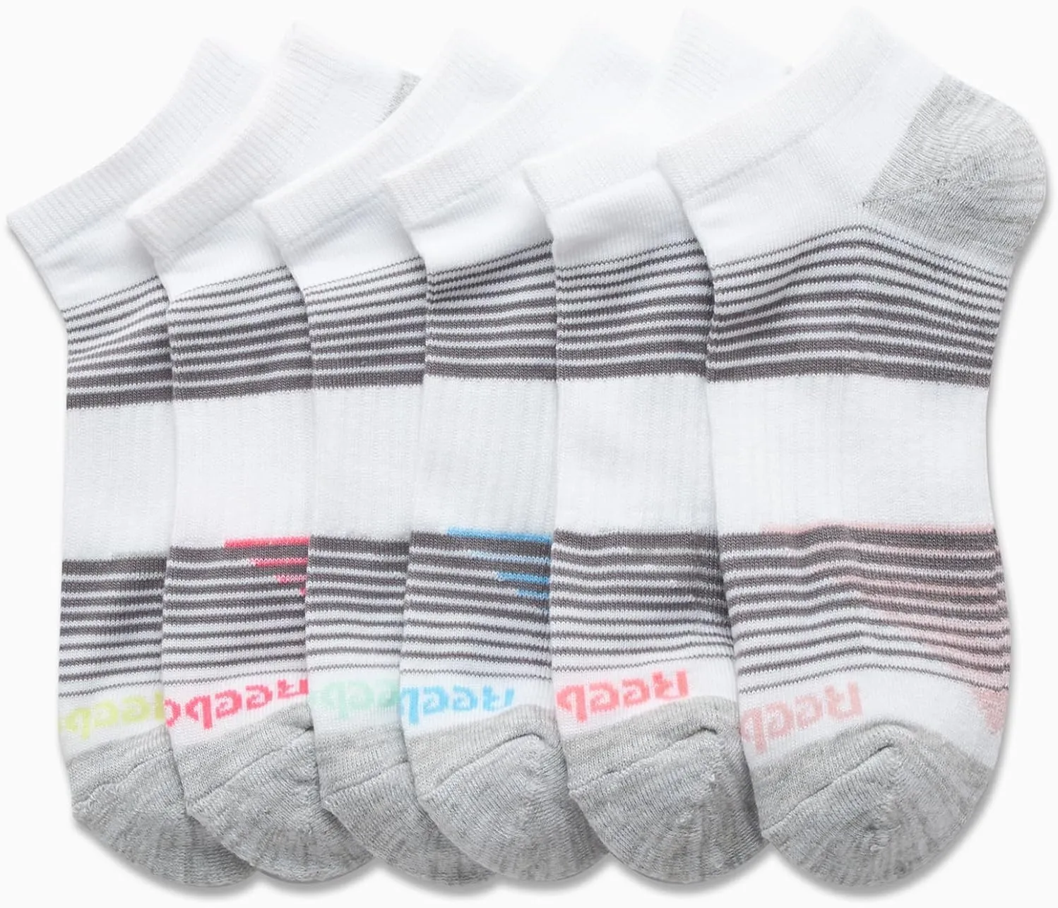 Reebok Womens Low Cut Socks - 6 Pack Cushioned Performance Stretch Moisture Wicking Athletic No Show Socks for Women (4-10)