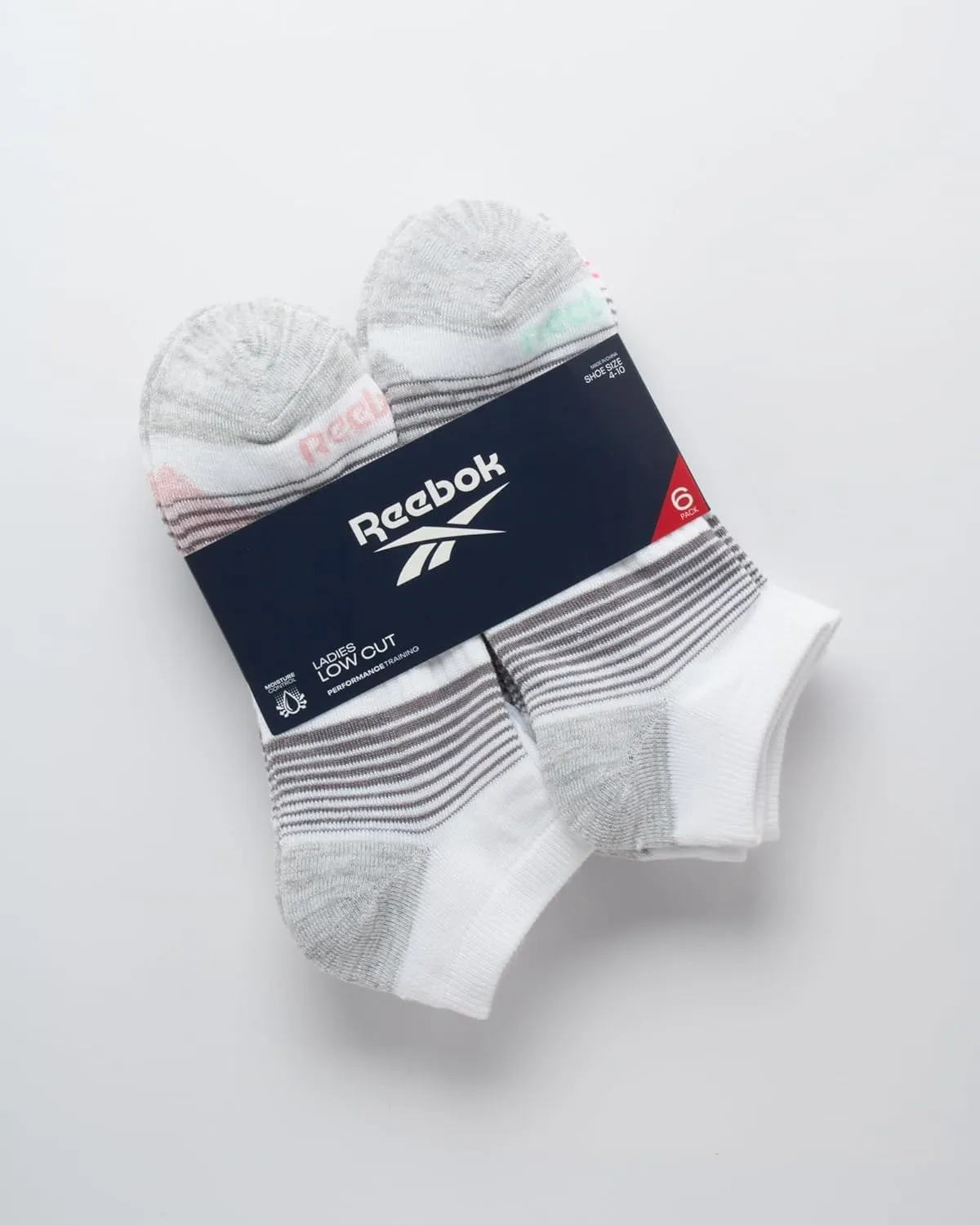 Reebok Womens Low Cut Socks - 6 Pack Cushioned Performance Stretch Moisture Wicking Athletic No Show Socks for Women (4-10)