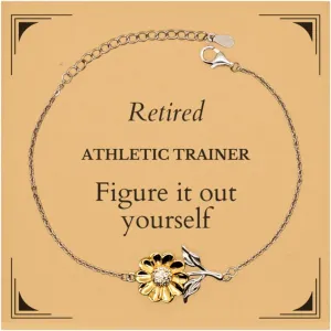 Retired Athletic Trainer Gifts, Figure it out yourself, Retirement Birthday Sunflower Bracelet for Athletic Trainer, Men, Women, Friends, Coworkers