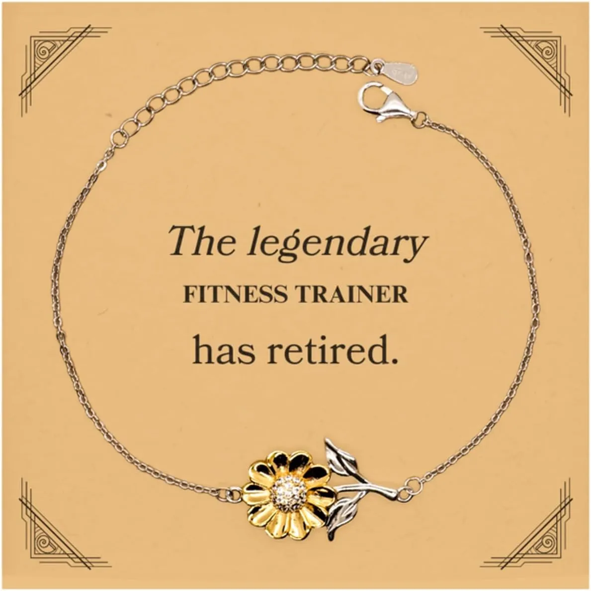 Retirement Fitness Trainer Gifts, The legendary Fitness Trainer has retired, Appreciation Birthday Sunflower Bracelet for Fitness Trainer, Men, Women, Friends, Coworkers