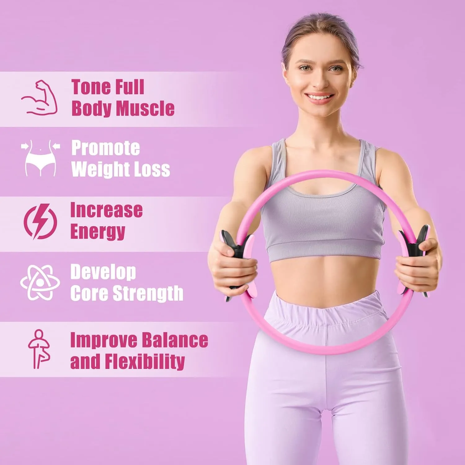 RitFit Pilates Ring Circle - 14 Inch Magic Fitness Circle for Toning Inner & Outer Thighs, Bonus Workout Guide Included