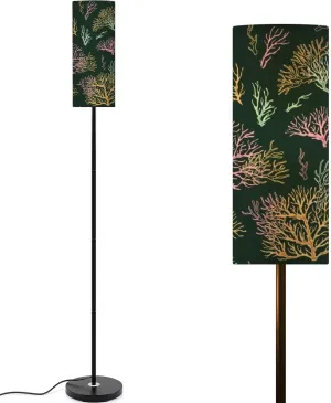 Seamless pattern corals Marine texture flat style Suitable for fabric Modern Floor Lamp Minimalist Standing Lamps for Living Room LED Corner Lamp Remote Control Metal Pole Lamp for Bedroom, Reading