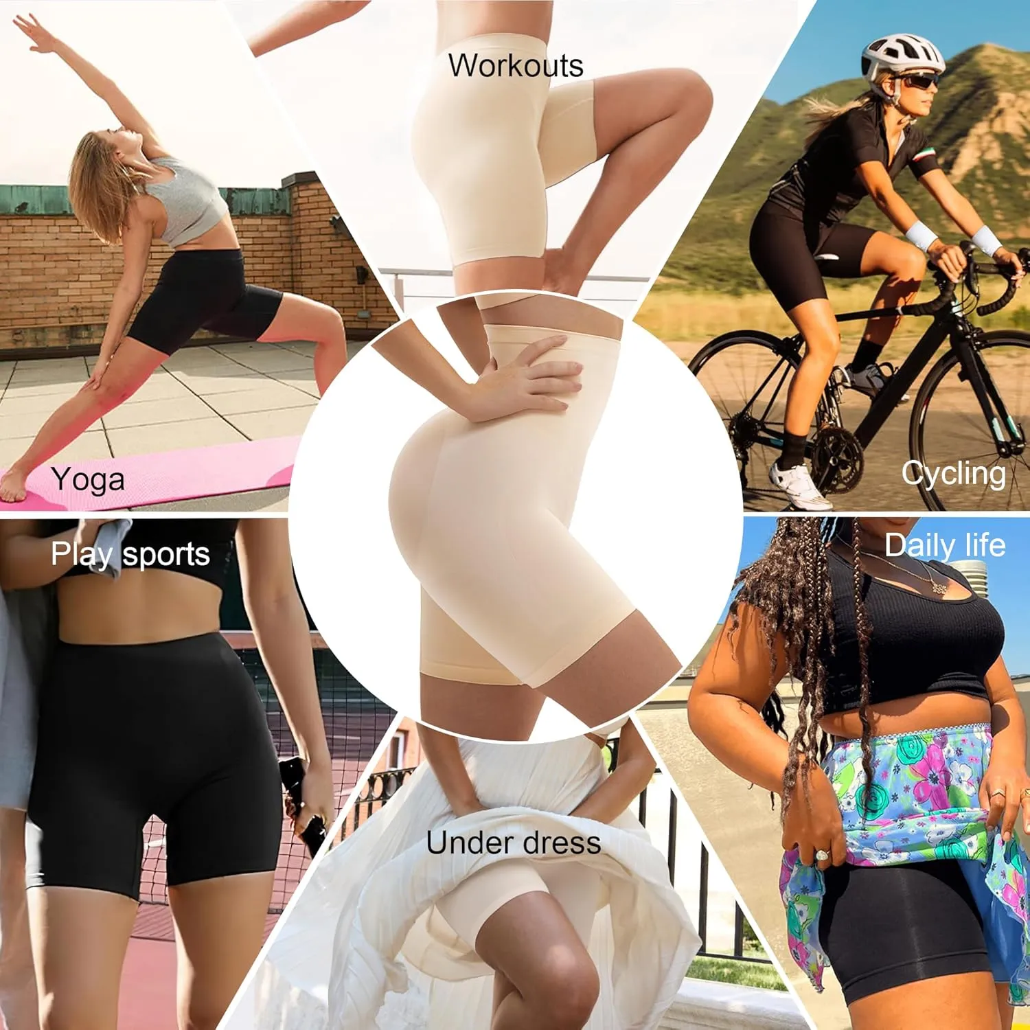 SHAPERX High-Waist Tummy Control Shapewear Shorts for Women Seamless Body Shaper for All-Day Wear Under Dresses