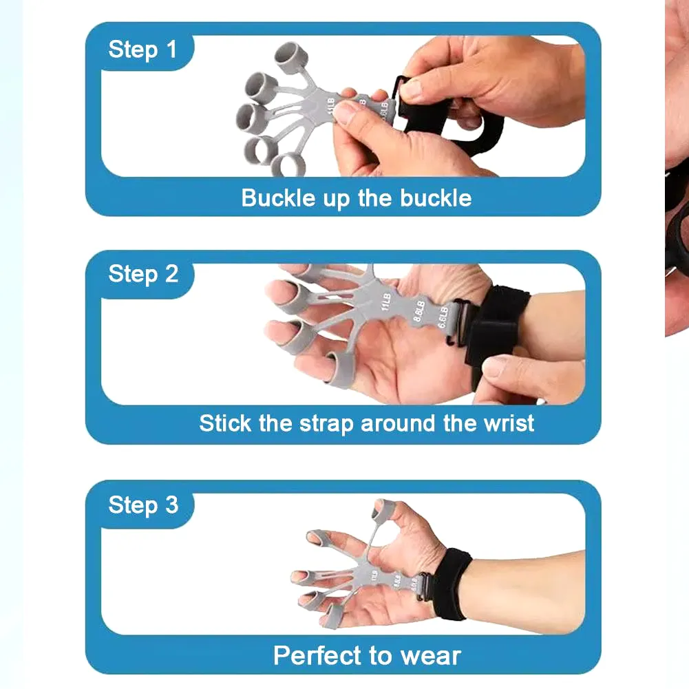 Silicone Gripster Finger Strength Trainer & Accessory