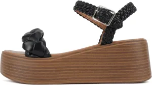 Soda “Invoke” ~ Women Open Round Toe Single Band Flatform Platform Sandal with Braided Straps
