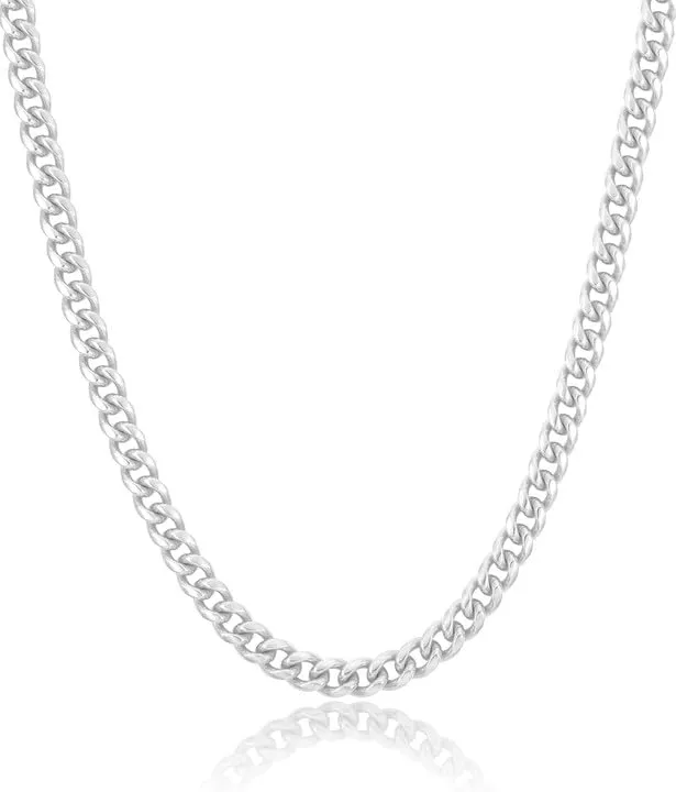Solid 925 Sterling Silver 3.5/5/7/10mm Cuban Link Curb Chain Necklace for Men Women 925 Sterling Silver Chain 16-30 Inches Made in Italy