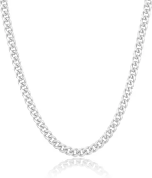 Solid 925 Sterling Silver 3.5/5/7/10mm Cuban Link Curb Chain Necklace for Men Women 925 Sterling Silver Chain 16-30 Inches Made in Italy
