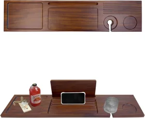 Solid Walnut Wood Bathtub Tray, Bath Tub Tray Wood, Bath Tray for Tub (31"x8"x1"), Bath Table Tray for Tub, Luxury Bathroom Accessories for Women/New Home/House Warming
