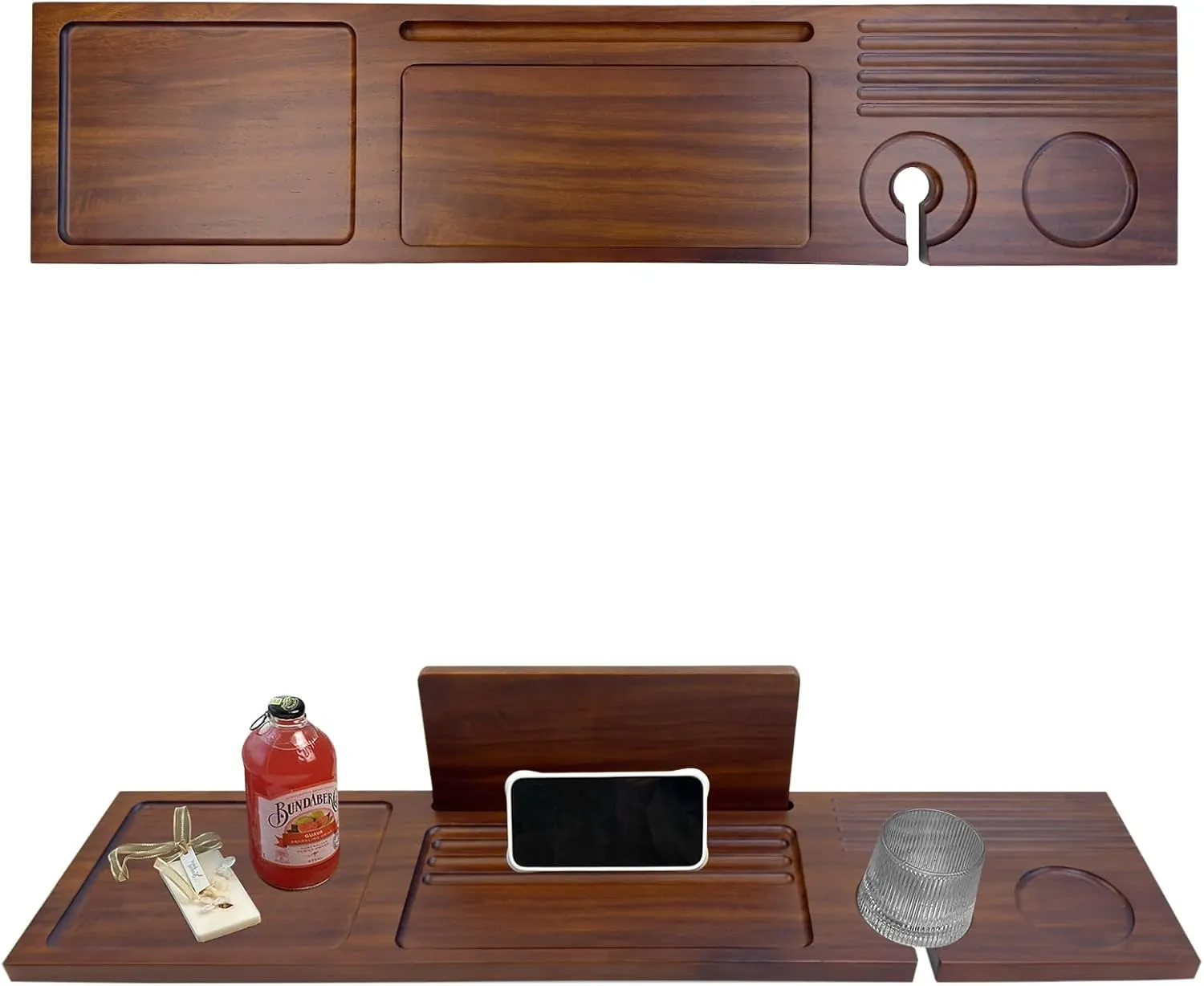 Solid Walnut Wood Bathtub Tray, Bath Tub Tray Wood, Bath Tray for Tub (31"x8"x1"), Bath Table Tray for Tub, Luxury Bathroom Accessories for Women/New Home/House Warming
