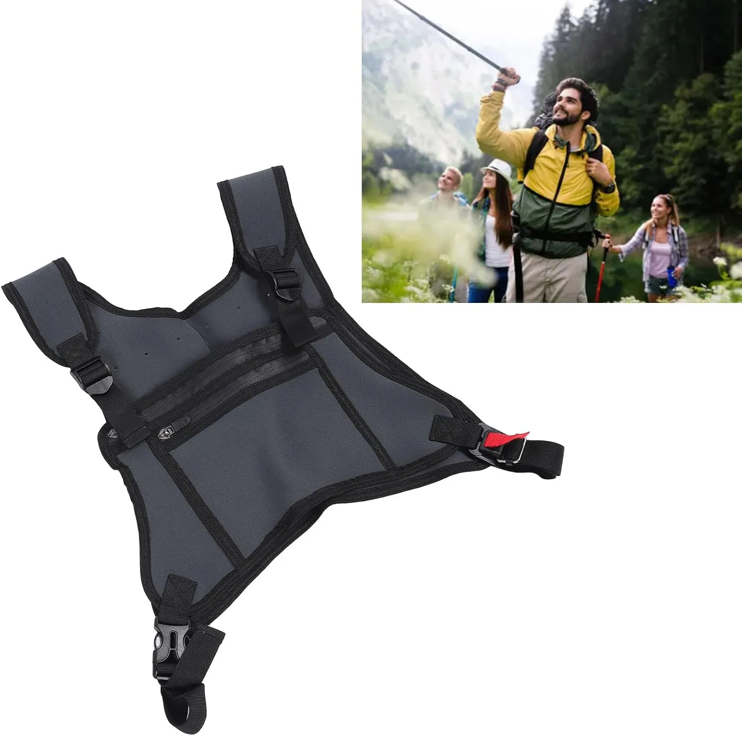 Sports Chest Pack,Adjustable Water Multifunctional Outdoor Vest Bag for Hiking Running Gym with Internal Compartments