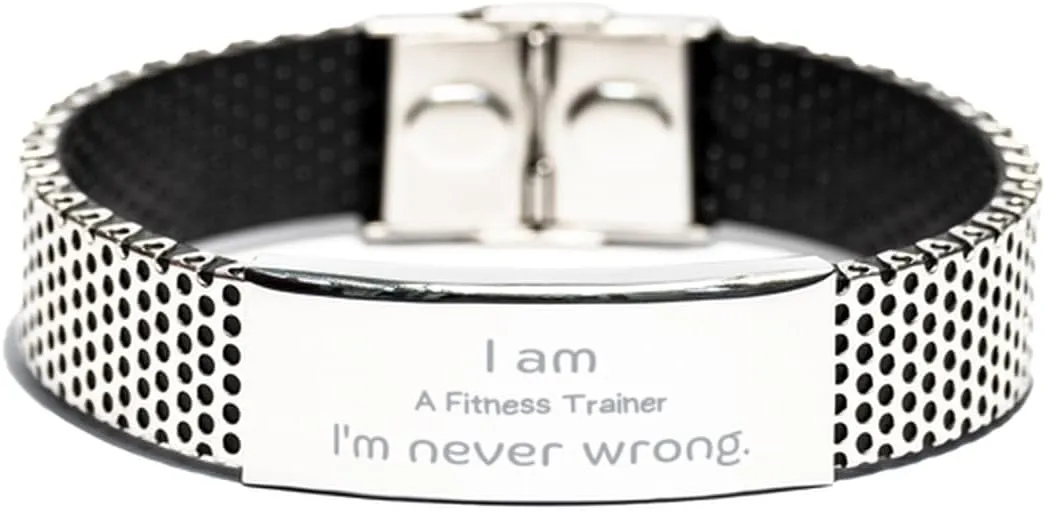 Stainless Steel Bracelet for Fitness Trainer Confidence and Inspiration, Perfect Idea Gifts for Christmas and Graduation