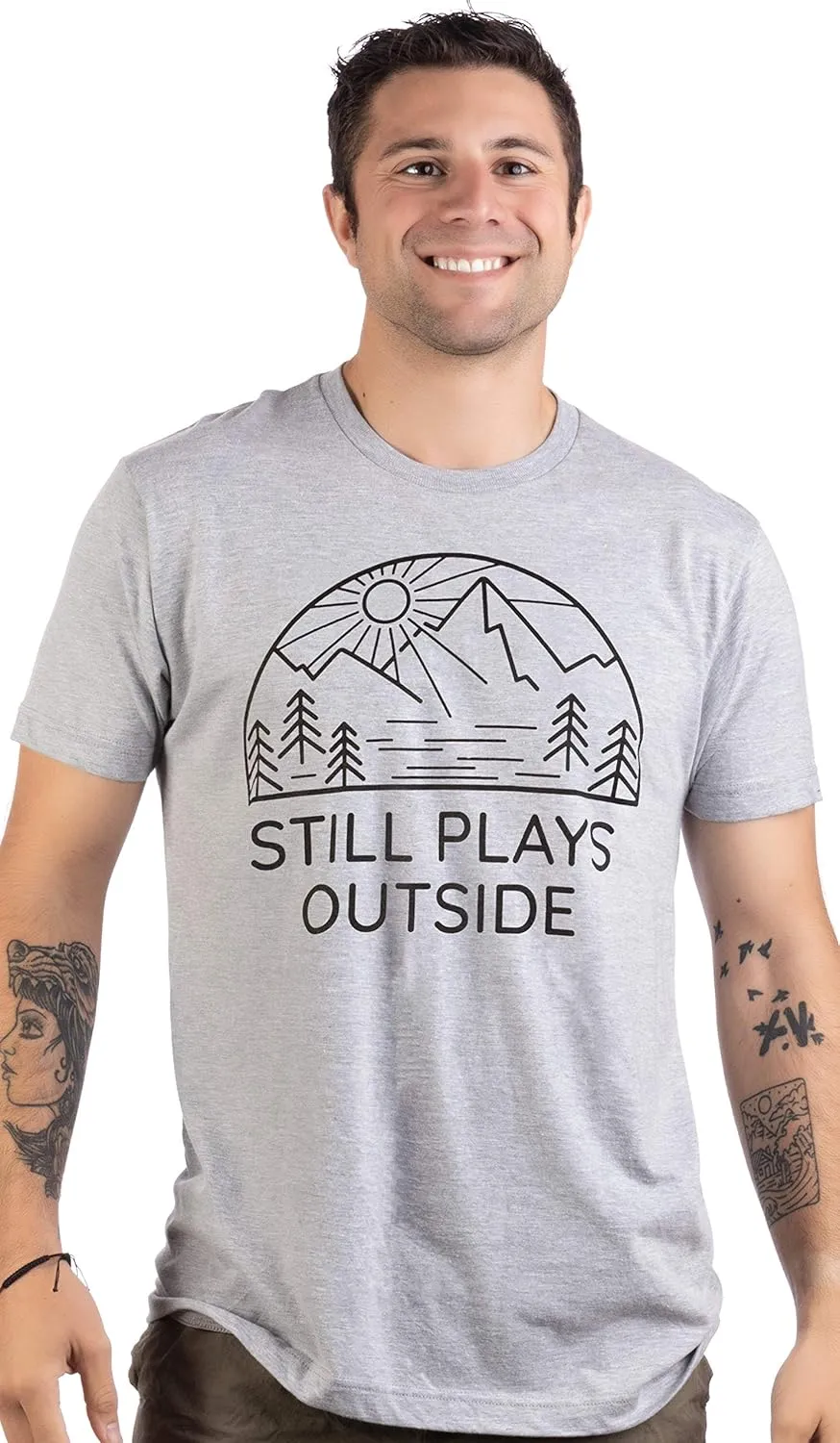 Still Plays Outside Hiking Tee | Funny Hiker Camping Camper Outdoors Men Women Shirt