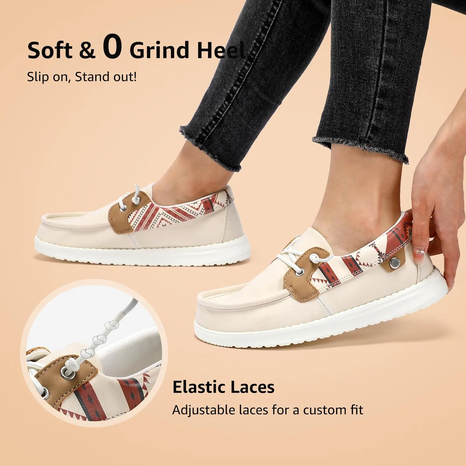 STQ Women's Boat Shoes with Orthopedic Insole Slip On Business Casual Shoes for Plantar Fasciitis Lightweight Loafers