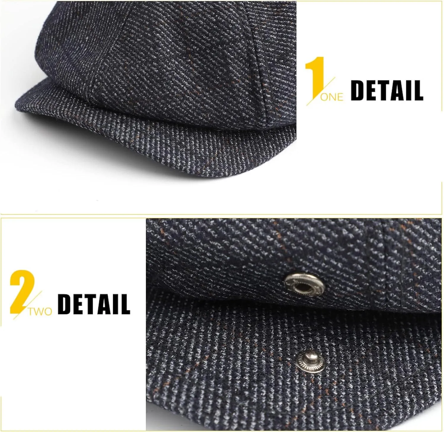 Sumolux Newsboy Cap for Men Wool Classic 8 Panel Vintage Gatsby Lvy Cabbie Hat Flat Beret Cap