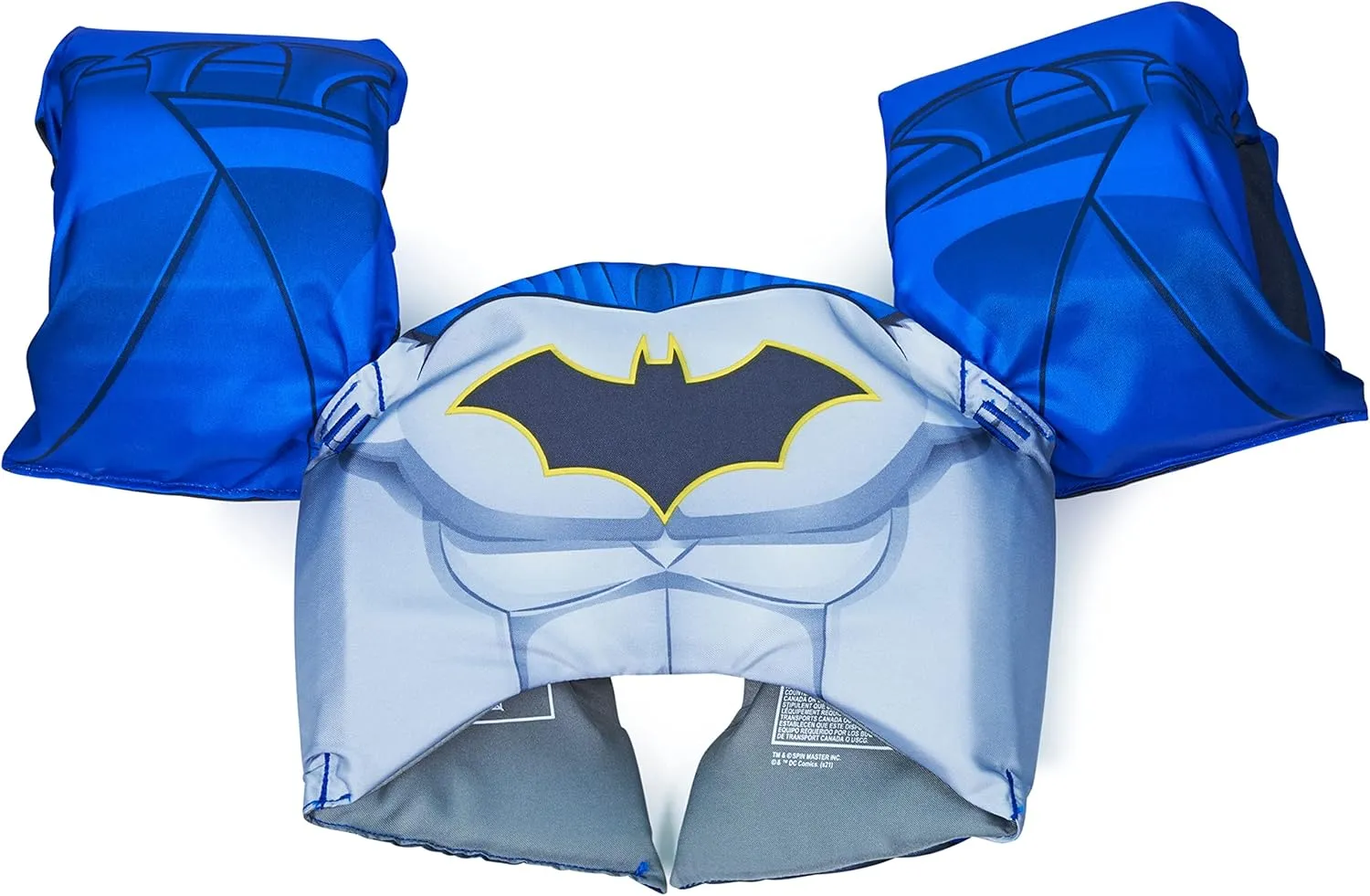 SwimWays DC Batman Swim Trainer, US Coast Guard Approved Life Vest Kids Swim Vest, Arm Floaties & Life Jackets for Kids 33-55 lbs, Batman