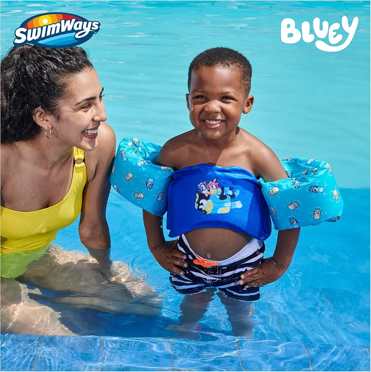 SwimWays Swim Trainer, US Coast Guard Approved Life Vest Kids Swim Vest, Arm Floaties & Life Jackets for Kids 33-55 lbs