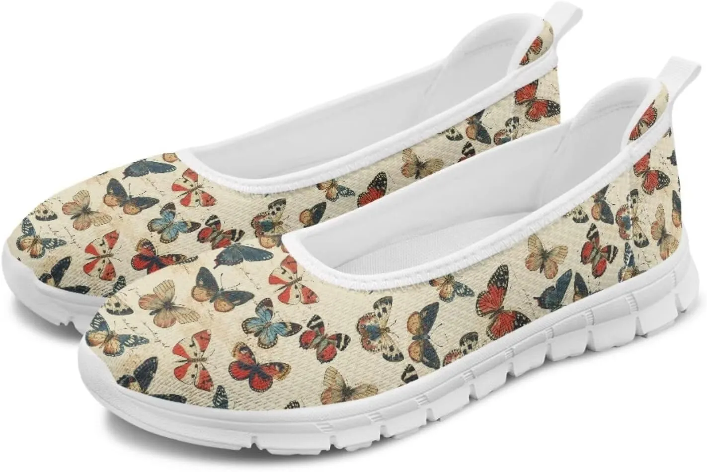 SYtrade Loafers for Women Breathable Slip On Walking Shoes White Sole