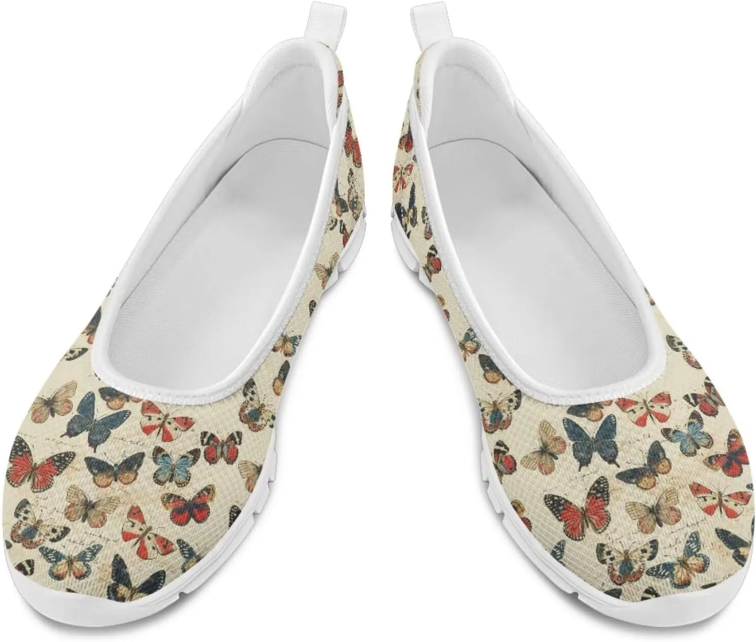 SYtrade Loafers for Women Breathable Slip On Walking Shoes White Sole