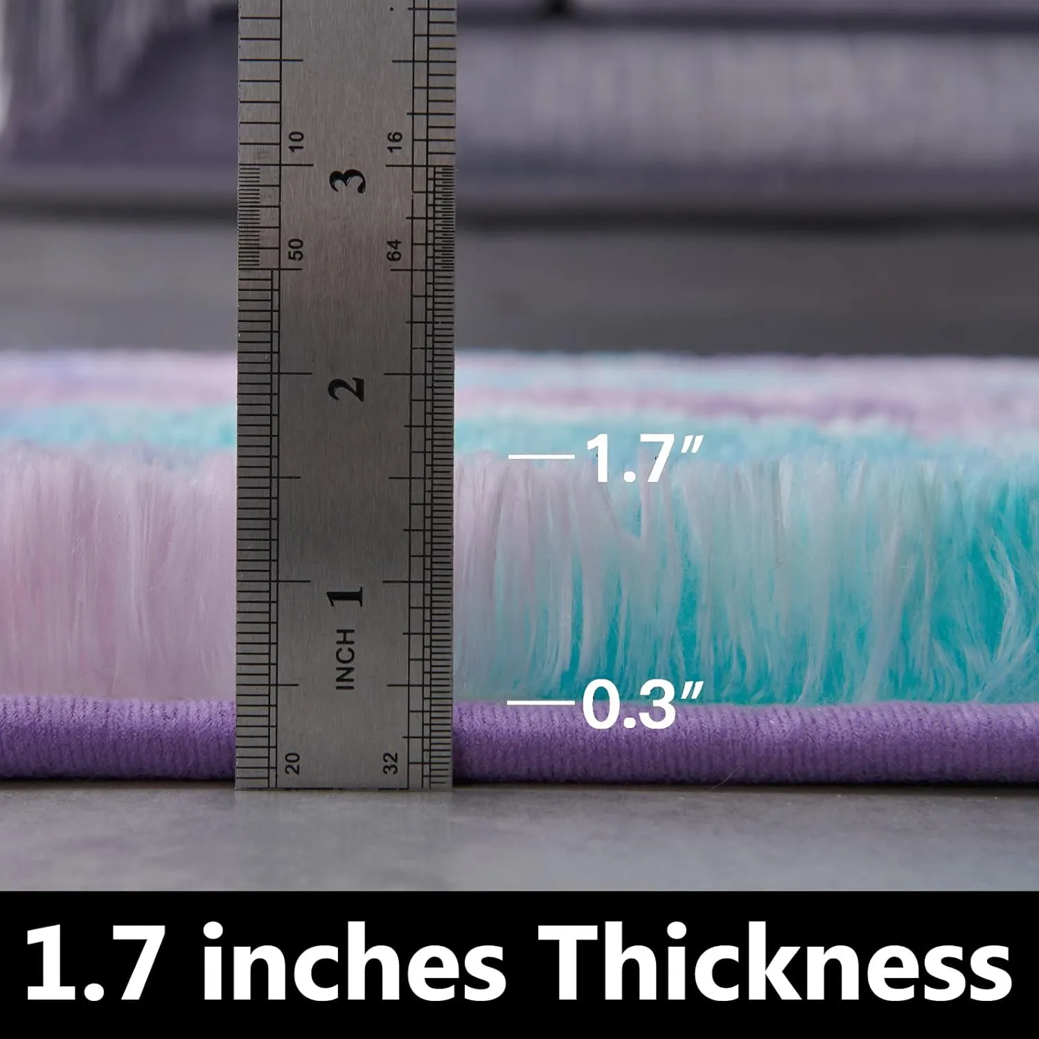 TABAYON Luxury Shag Area Rug, 3x5 Feet Tie-Dyed Light Purple Rectangle Plush Fuzzy Rugs, Non-Slip Shaggy Furry Carpets for Kids Room Bedroom