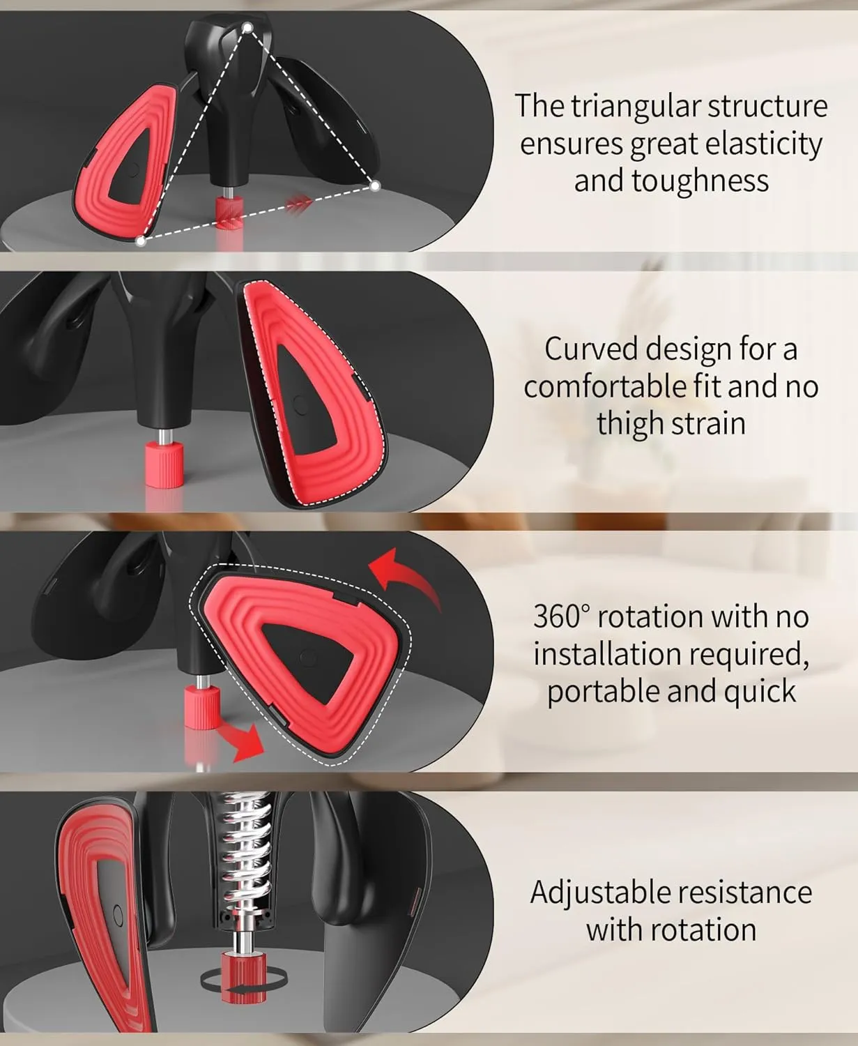 Thigh Master Hip Trainer Kegel Inner Thigh Exerciser, Pelvic Floor Muscle Device for Postpartum Rehabilitation, Leg Workout Equipment