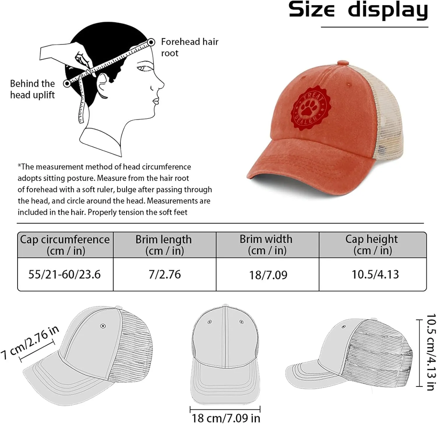 Treats Dealer Chow Mix Dog Trainer Golf hat hat Saffron Running hat Gifts for Grandma Baseball Hats