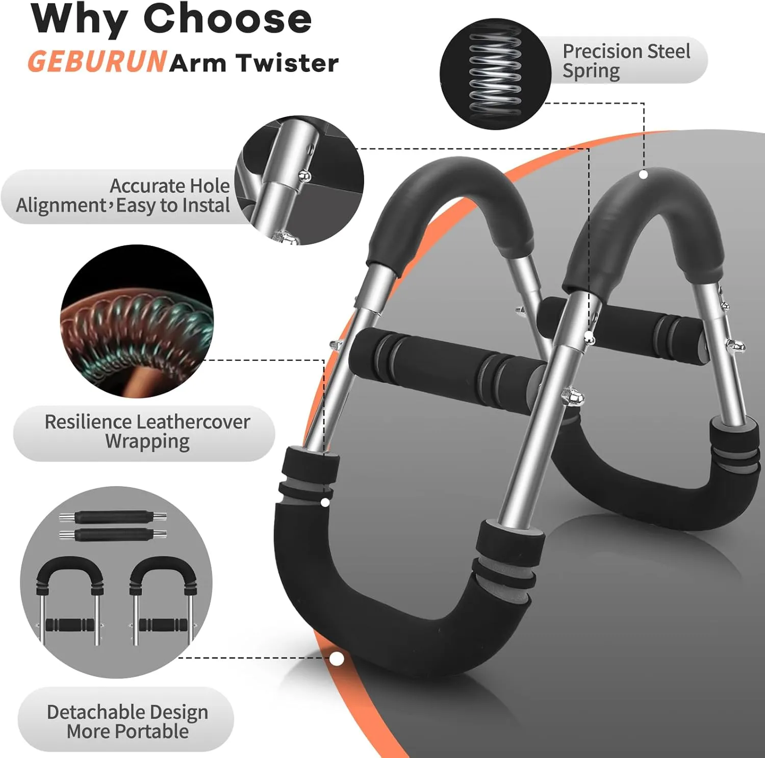 Twister Arm Trainer, 20-120 lb Adjustable Chest Workout Equipment, Forearm Strengthener, Power Twist Arm Trainer for Men, Arm Exercise Equipment, Portable Spring Resistance for Home Workout Equipment
