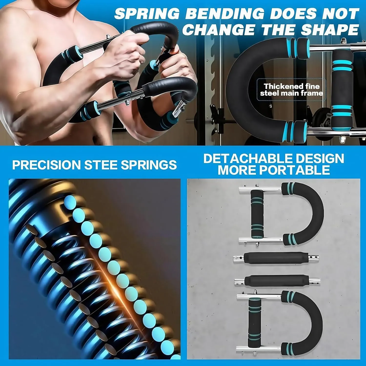 Twister Arm Trainer,Adjustable Twister Arm Chest Exerciser, 20-60lb 40-90lb 70-110lb Detachable Design Arms, Portable Spring Resistance for Home Workout